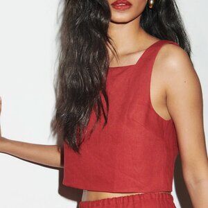 Reformation Saige Linen Top